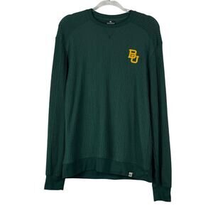 Baylor University Colosseum Men's Waffle Knit Long Sleeve Shirt Size M Crew EUC